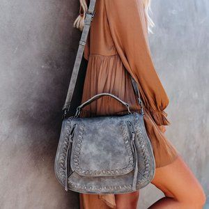 Khloe Saddle Bag - Grey
